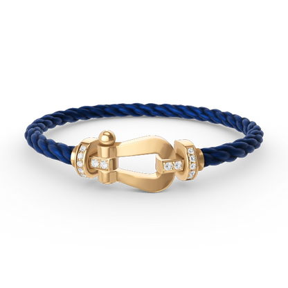 [Royal Jewellery]FORCE LARGE HORSESHOE HALF DIAMOND BRACELET GOLD