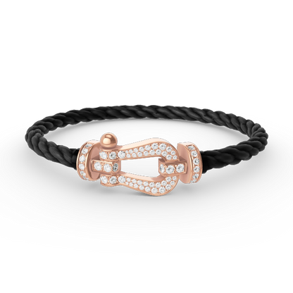 [Royal Jewellery]FORCE LARGE HORSESHOE FULL DIAMOND BRACELET ROSE GOLD
