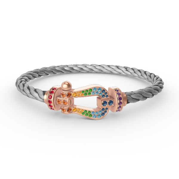 [Royal Jewellery]FORCE LARGE HORSESHOE  COLORED DIAMOND BRACELET ROSE GOLD