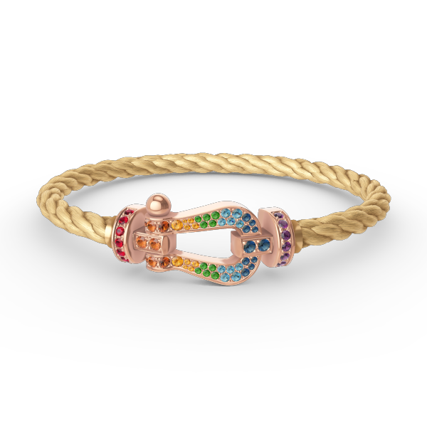 [Royal Jewellery]FORCE LARGE HORSESHOE  COLORED DIAMOND BRACELET ROSE GOLD