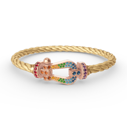 [Royal Jewellery]FORCE LARGE HORSESHOE  COLORED DIAMOND BRACELET ROSE GOLD