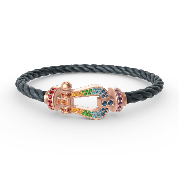 [Royal Jewellery]FORCE LARGE HORSESHOE  COLORED DIAMOND BRACELET ROSE GOLD