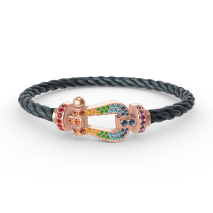 [Royal Jewellery]FORCE LARGE HORSESHOE  COLORED DIAMOND BRACELET ROSE GOLD