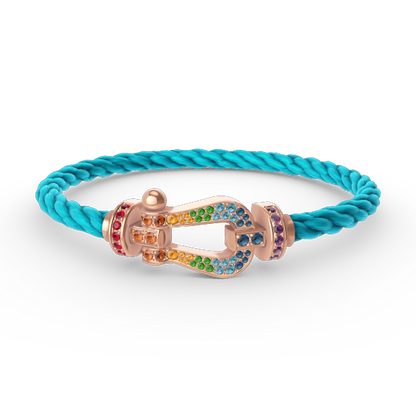[Royal Jewellery]FORCE LARGE HORSESHOE  COLORED DIAMOND BRACELET ROSE GOLD