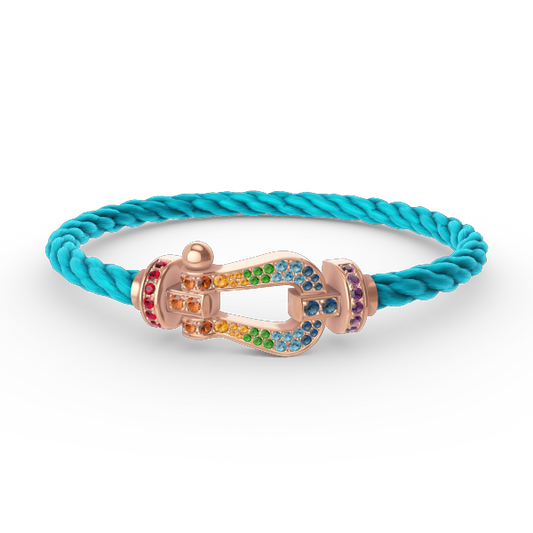 [Royal Jewellery]FORCE LARGE HORSESHOE  COLORED DIAMOND BRACELET ROSE GOLD