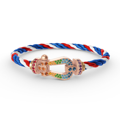 [Royal Jewellery]FORCE LARGE HORSESHOE  COLORED DIAMOND BRACELET ROSE GOLD