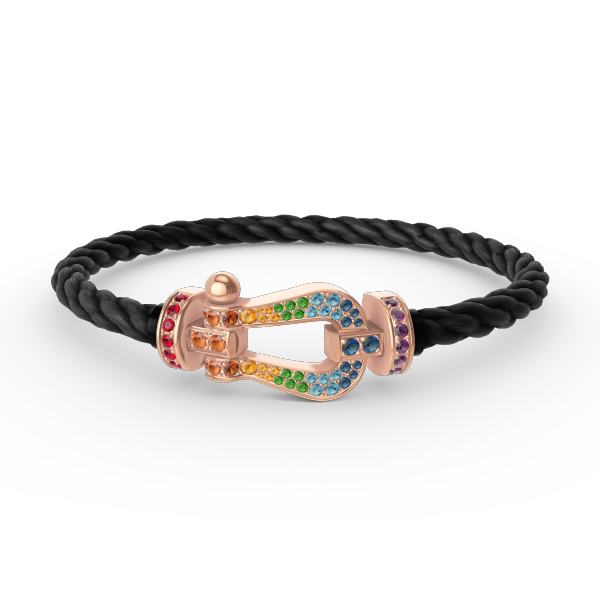 [Royal Jewellery]FORCE LARGE HORSESHOE  COLORED DIAMOND BRACELET ROSE GOLD
