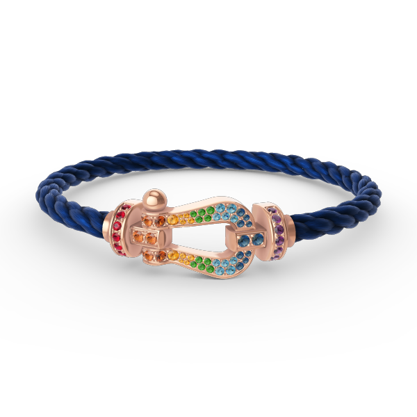 [Royal Jewellery]FORCE LARGE HORSESHOE  COLORED DIAMOND BRACELET ROSE GOLD