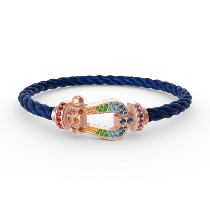 [Royal Jewellery]FORCE LARGE HORSESHOE  COLORED DIAMOND BRACELET ROSE GOLD