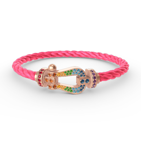 [Royal Jewellery]FORCE LARGE HORSESHOE  COLORED DIAMOND BRACELET ROSE GOLD