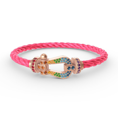 [Royal Jewellery]FORCE LARGE HORSESHOE  COLORED DIAMOND BRACELET ROSE GOLD