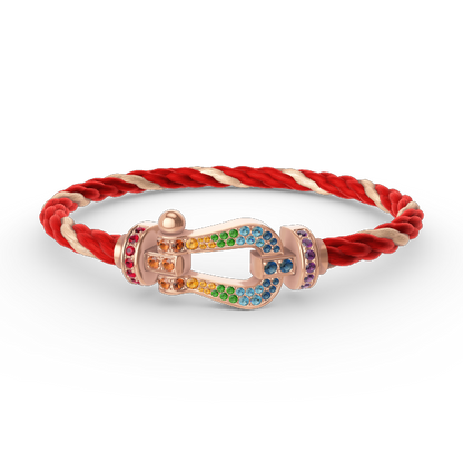 [Royal Jewellery]FORCE LARGE HORSESHOE  COLORED DIAMOND BRACELET ROSE GOLD