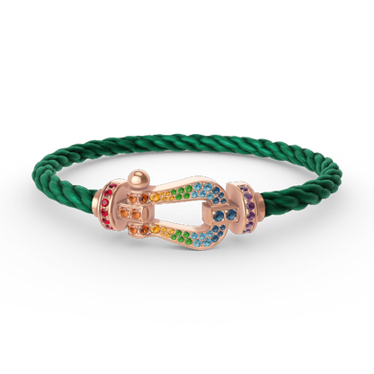 [Royal Jewellery]FORCE LARGE HORSESHOE  COLORED DIAMOND BRACELET ROSE GOLD