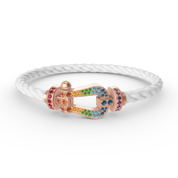 [Royal Jewellery]FORCE LARGE HORSESHOE  COLORED DIAMOND BRACELET ROSE GOLD