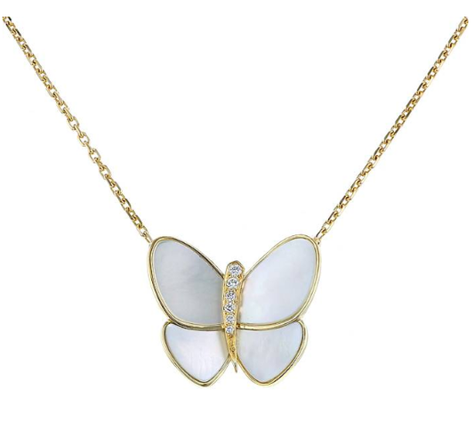 [Royal Jewellery]BUTTERFLY GOLD MOP DIAMOND NECKLACE
