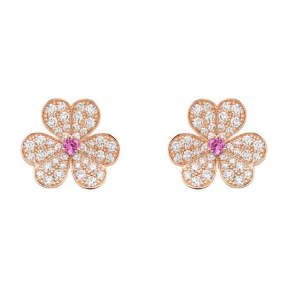 [Royal]FRIVOLE PINK GOLD FLOWER DIAMOND EARRINGS