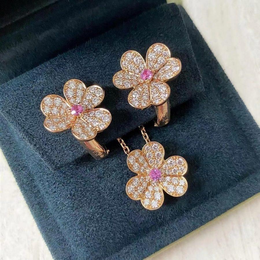 [Royal Jewellery]FRIVOLE ROSE GOLD FLOWER DIAMOND NECKLACE