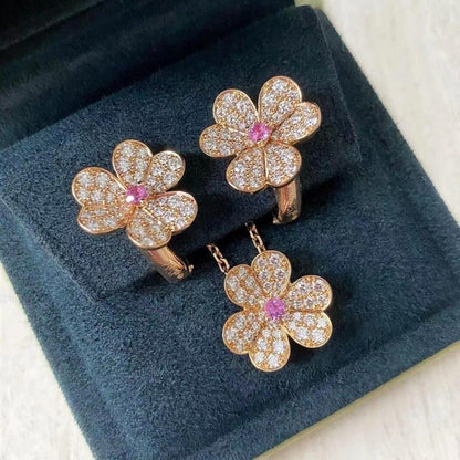 [Royal Jewellery]FRIVOLE ROSE GOLD FLOWER DIAMOND NECKLACE