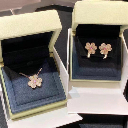 [Royal Jewellery]FRIVOLE ROSE GOLD FLOWER DIAMOND NECKLACE