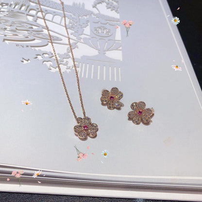 [Royal Jewellery]FRIVOLE ROSE GOLD FLOWER DIAMOND NECKLACE