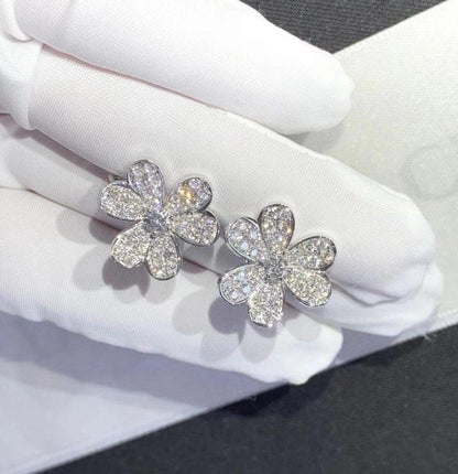 [Royal Jewellery]FRIVOLE SILVER FLOWER DIAMOND EARRINGS