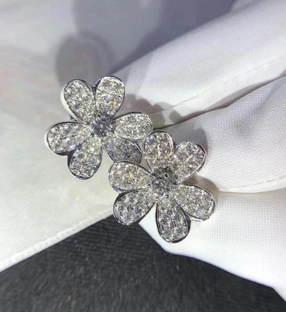 [Royal Jewellery]FRIVOLE SILVER FLOWER DIAMOND EARRINGS