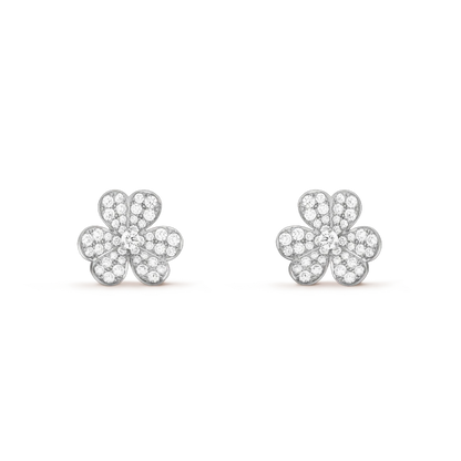 [Royal Jewellery]FRIVOLE SILVER FLOWER DIAMOND EARRINGS