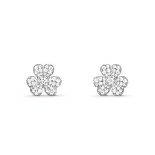 [Royal Jewellery]FRIVOLE SILVER FLOWER DIAMOND EARRINGS