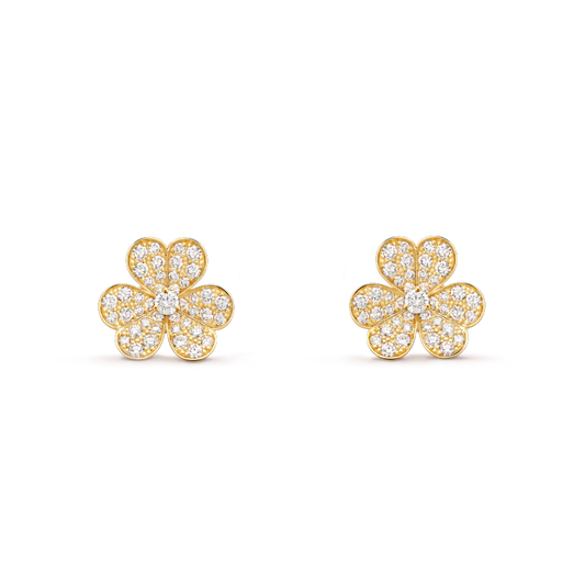 [Royal Jewellery]FRIVOLE GOLD FLOWER DIAMOND EARRINGS