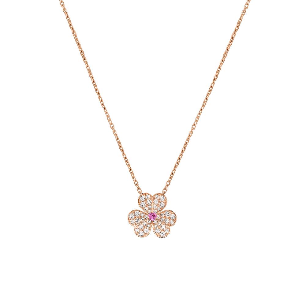 [Royal Jewellery]FRIVOLE ROSE GOLD FLOWER DIAMOND NECKLACE