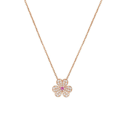 [Royal Jewellery]FRIVOLE ROSE GOLD FLOWER DIAMOND NECKLACE