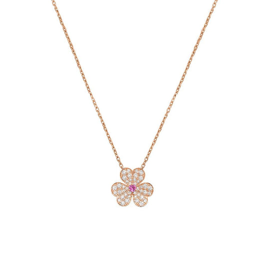 [Royal Jewellery]FRIVOLE ROSE GOLD FLOWER DIAMOND NECKLACE