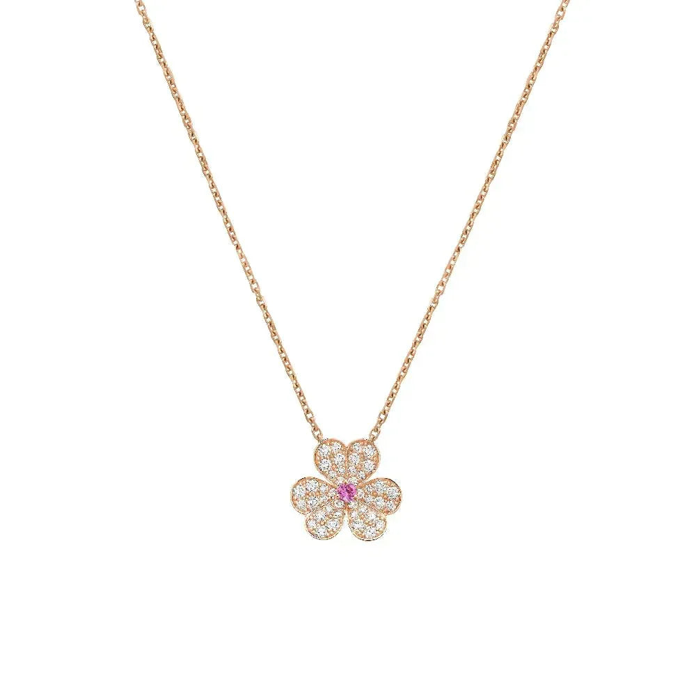 [Royal Jewellery]FRIVOLE ROSE GOLD FLOWER DIAMOND NECKLACE