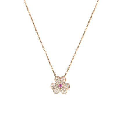 [Royal Jewellery]FRIVOLE ROSE GOLD FLOWER DIAMOND NECKLACE