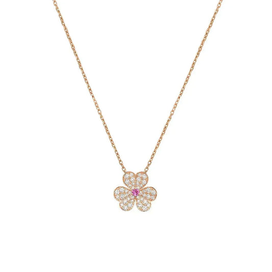 [Royal Jewellery]FRIVOLE ROSE GOLD FLOWER DIAMOND NECKLACE