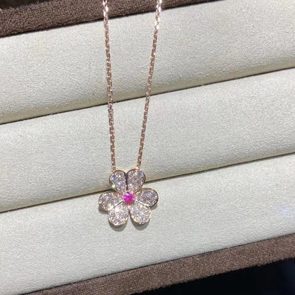 [Royal Jewellery]FRIVOLE ROSE GOLD FLOWER DIAMOND NECKLACE