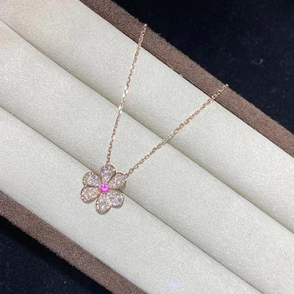 [Royal Jewellery]FRIVOLE ROSE GOLD FLOWER DIAMOND NECKLACE