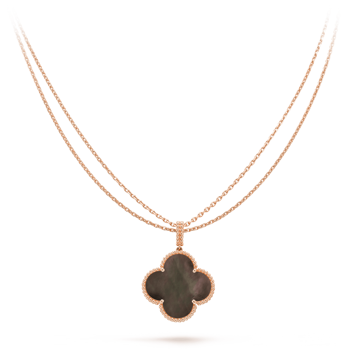 [Royal Jewellery]CLOVER 25MM GOLD DARK MOP BIG CLOVER NECKLACE