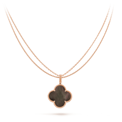 [Royal Jewellery]CLOVER 25MM GOLD DARK MOP BIG CLOVER NECKLACE