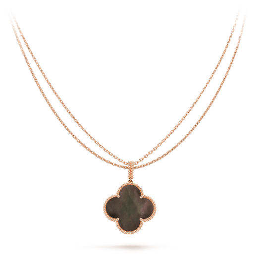 [Royal Jewellery]CLOVER 25MM GOLD DARK MOP BIG CLOVER NECKLACE