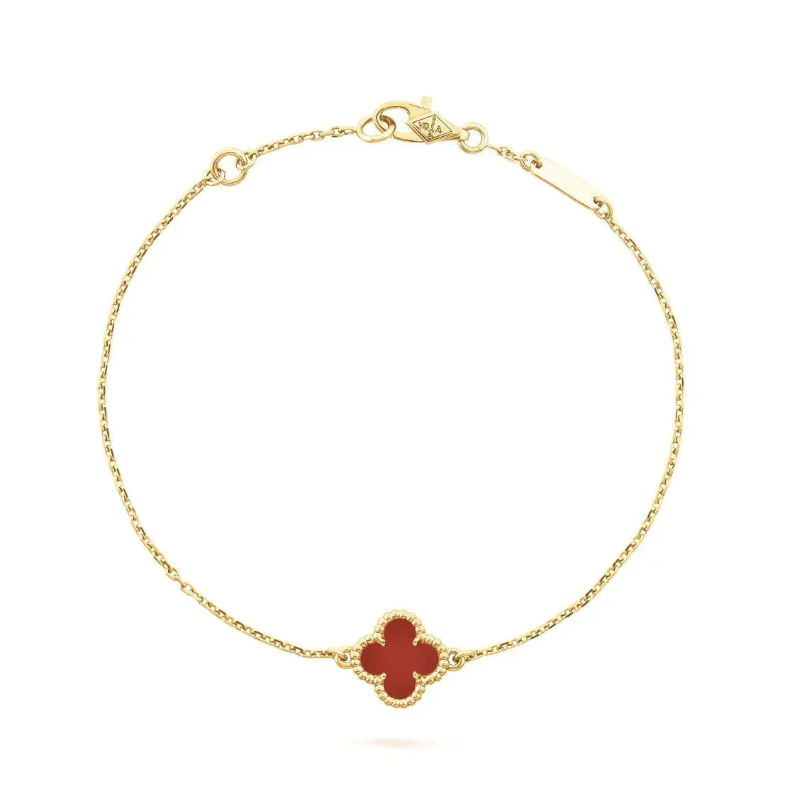 [Royal Jewellery]CLOVER  CARNELIAN SINGLE FLOWER BRACELET