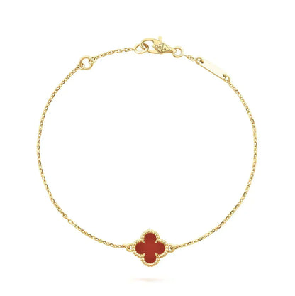 [Royal Jewellery]CLOVER  CARNELIAN SINGLE FLOWER BRACELET