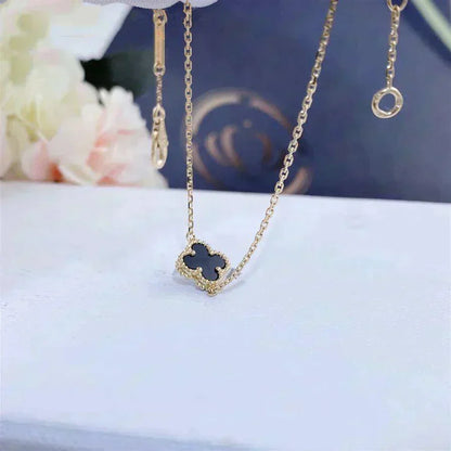 [Royal Jewellery]CLOVER ONYX SINGLE FLOWER BRACELET