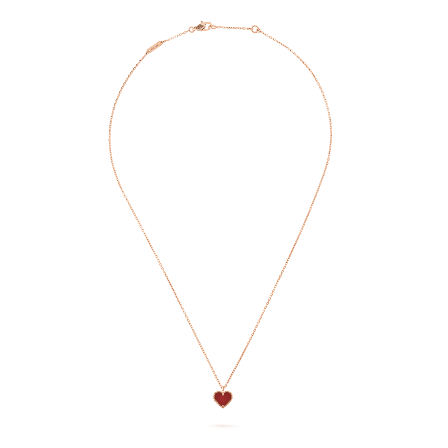 [Royal Jewellery]SWEET CLOVER CARNELIAN HEART NECKLACE