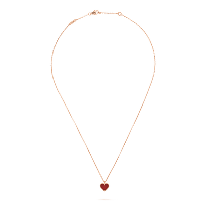 [Royal Jewellery]SWEET CLOVER CARNELIAN HEART NECKLACE