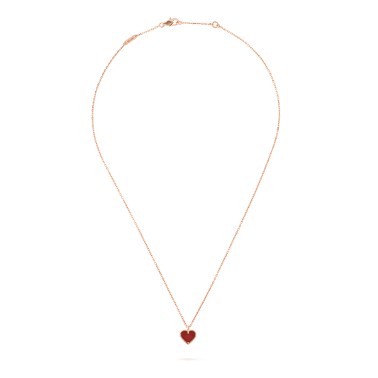 [Royal Jewellery]SWEET CLOVER CARNELIAN HEART NECKLACE