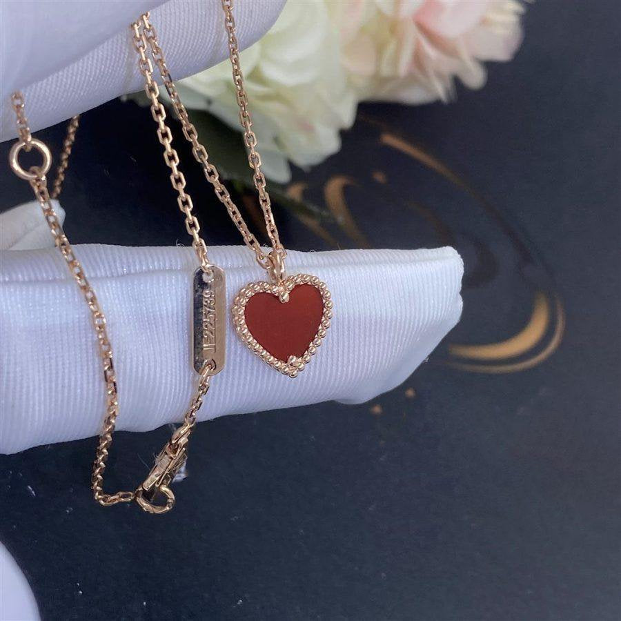 [Royal Jewellery]SWEET CLOVER CARNELIAN HEART NECKLACE