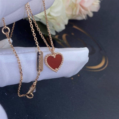 [Royal Jewellery]SWEET CLOVER CARNELIAN HEART NECKLACE
