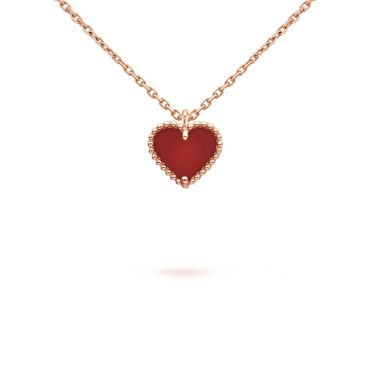 [Royal Jewellery]SWEET CLOVER CARNELIAN HEART NECKLACE