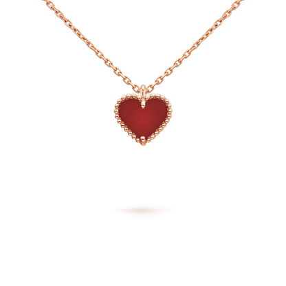 [Royal Jewellery]SWEET CLOVER CARNELIAN HEART NECKLACE